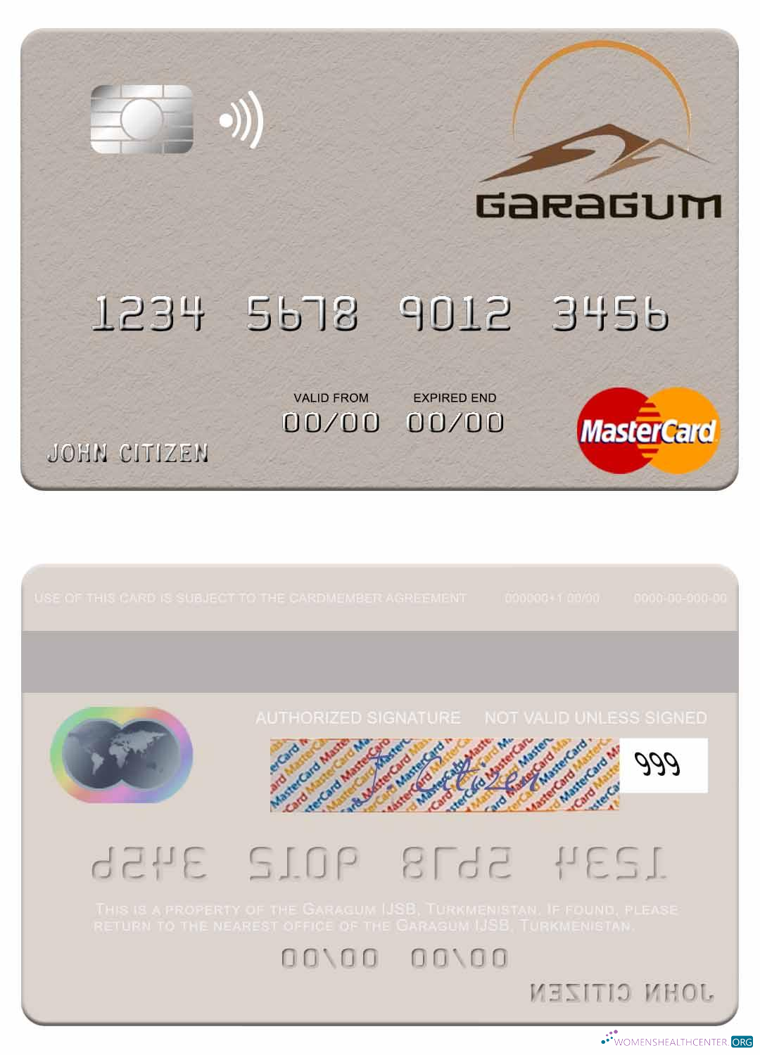 Download Turkmenistan Garagum IJSB mastercard Photoshop template